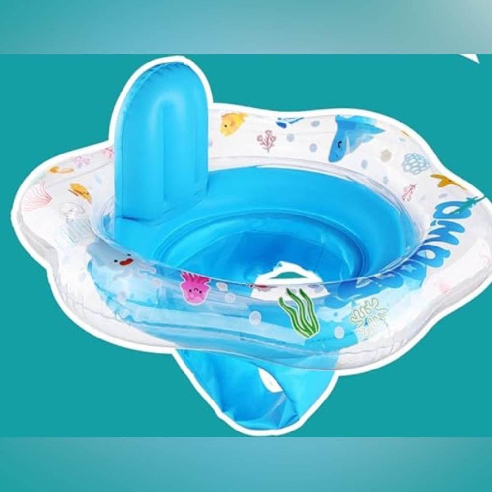 Blue Inflatable Baby Swim Ring